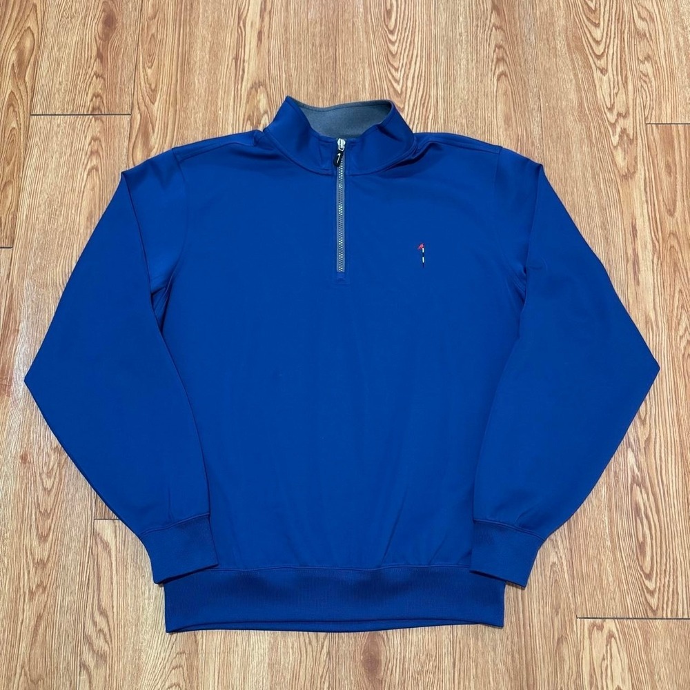 Dormie Network Men's Quarter Zip Pullover Large Fairway & Greene Blue Golf
